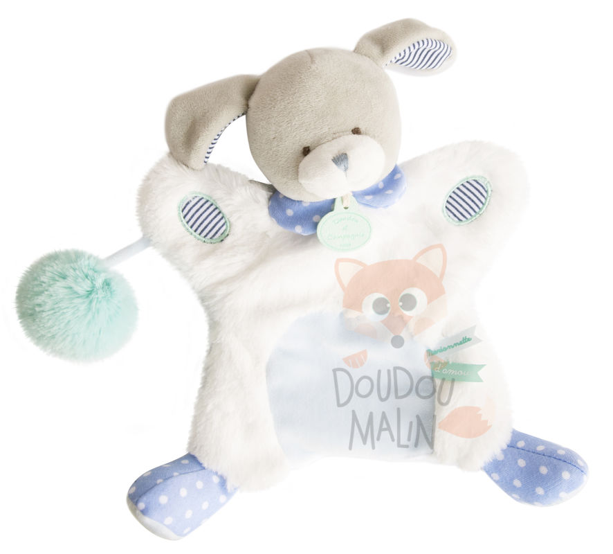  marionnette lovely pistache chien blanc bleu vert 